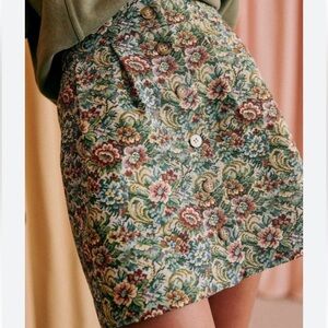 Sezane Chicago Floral Jacquard Skirt